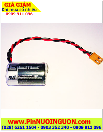 EEMB ER14250 (Dây zắc cắm NÂU); Pin nuôi nguồn EEMB ER14250 lithium 3.6v 1/2AA 1200mAh chính hãng